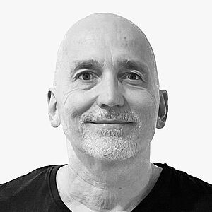 Portraitbild des Referenten in schwarz-weiß, Ingo Fritz